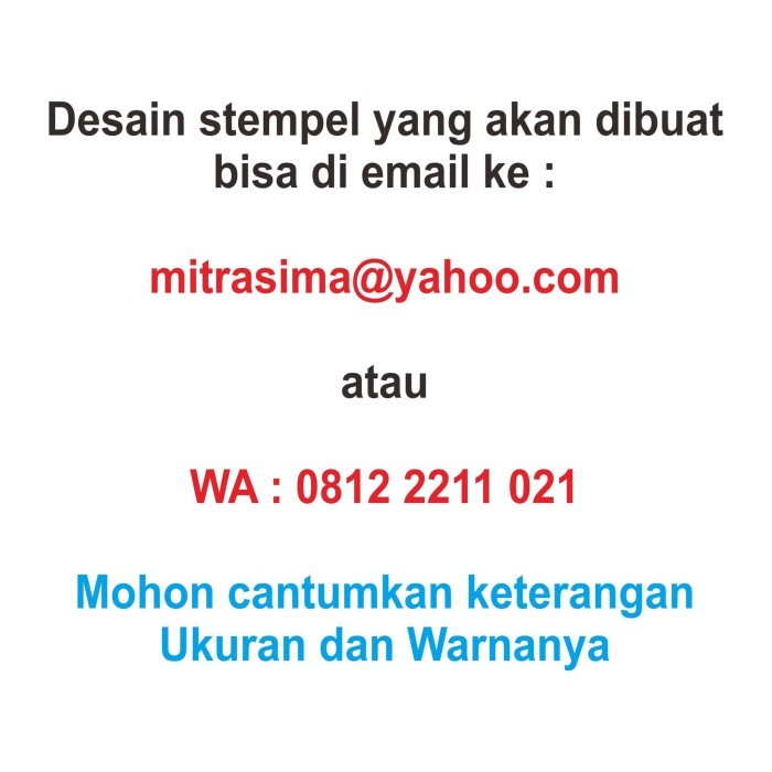 

Stempel otomatis Trodat custom desain bentuk persegi ukuran standart