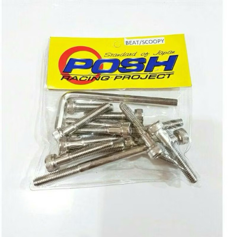 Baut CVT Beat Karbu Full Set Krom / Baud Cover CVT Beat Karburator Scoopy Karbu Vario Fi  Spacy Karb