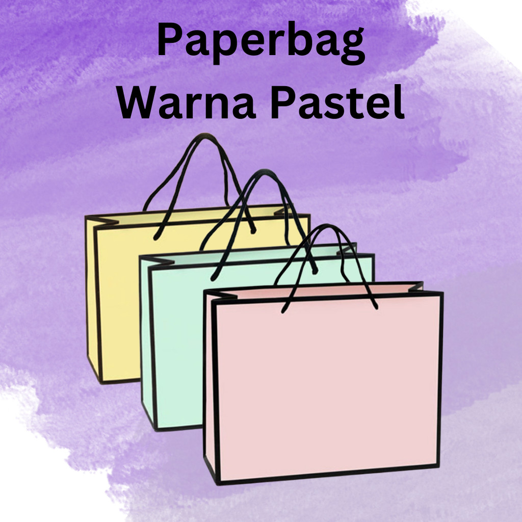 

Paperbag Warna Pastel / Tas Kado/ Goodiebag shopping bag Polos Pastel