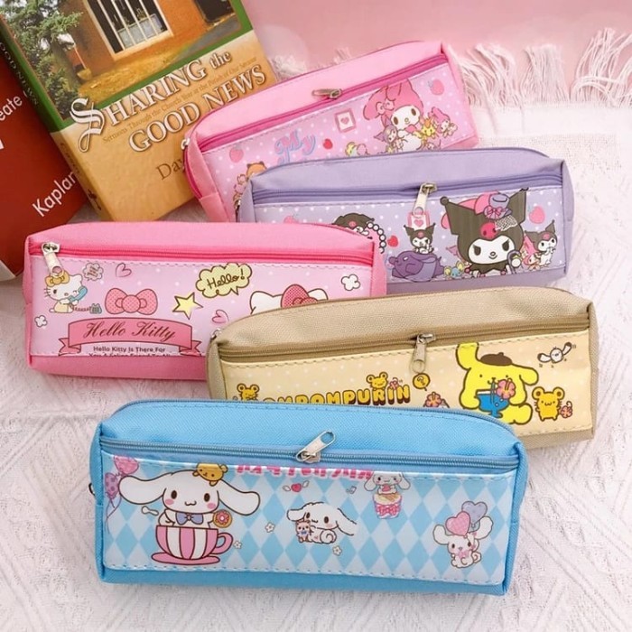 

Korea Style pencil box organizer bag kotak pensil kartun simpel - Purple Kuromi