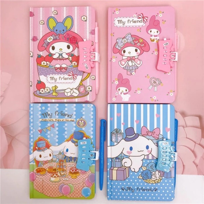 

Binder Korea style diary Book karakter kartun free pulpen lucu - Pink Melody 2