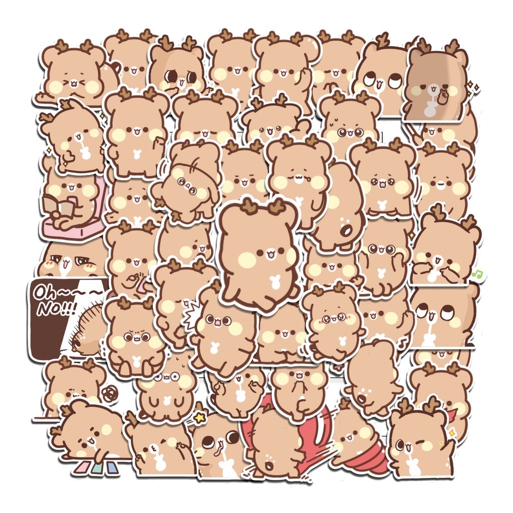 

COD 50 Pcs Stiker Sweethouse Happy Deer Lucu Anti Air Untuk Dekorasi Notebook Sepeda Skateboard Handphone
