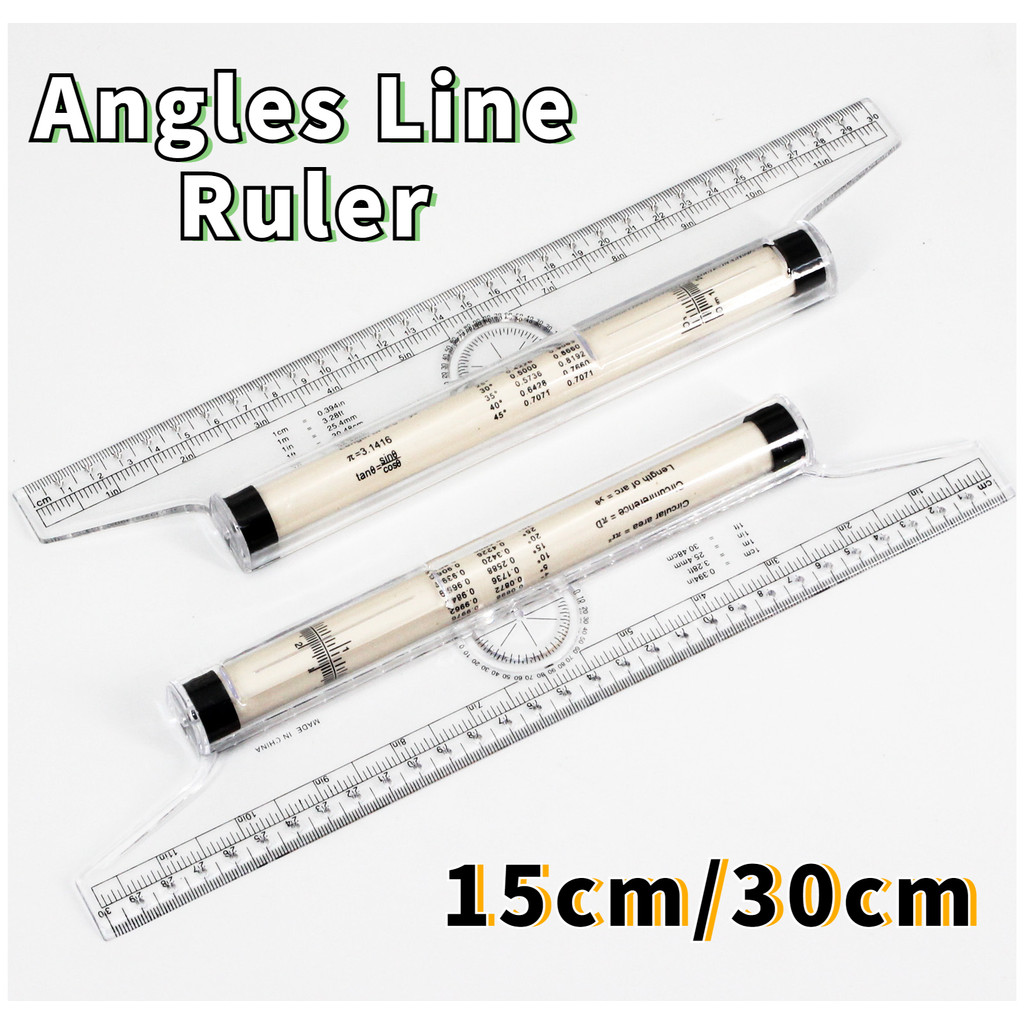 

Angles Line Ruler 15cm 30cm Multi-Function Drawing Tool Roll Draw Ruler Metric Rolling Ruler Clear Parallel Rolling Ruler