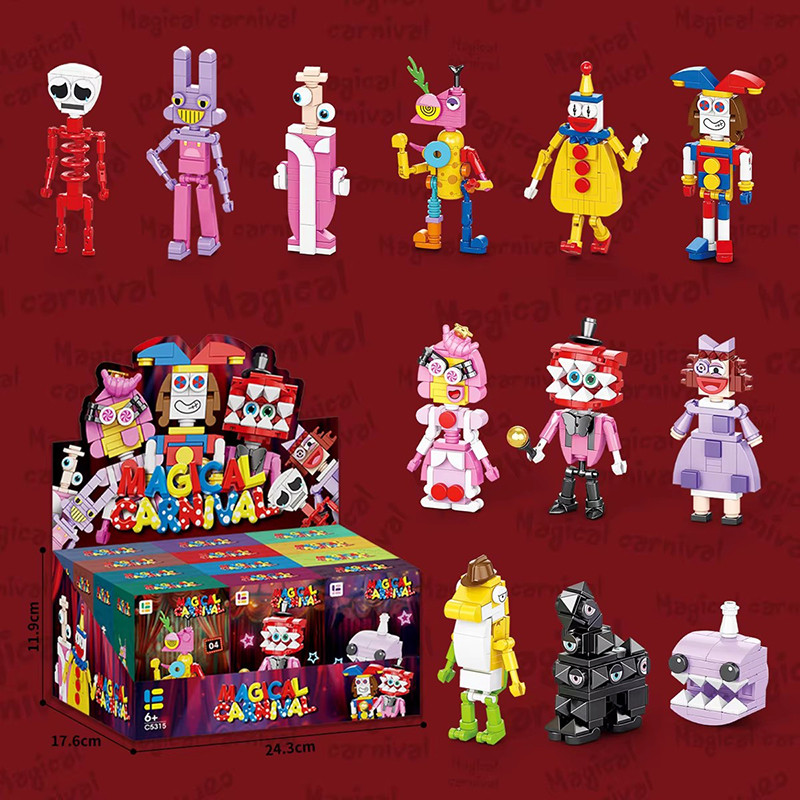 2024 Amazing Digital Circus Magical Digital Circus Pomni Jax Kinger Action Figure Assembly Building 