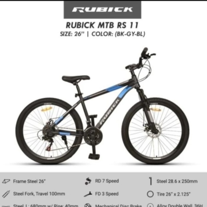 Sepeda Gunung MTB 26 Inch Rubick MTB RS 11 New 21 speed