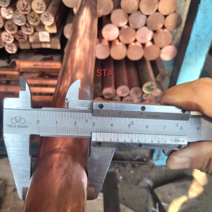 as tembaga murni batangan diameter 32mm x 50cm