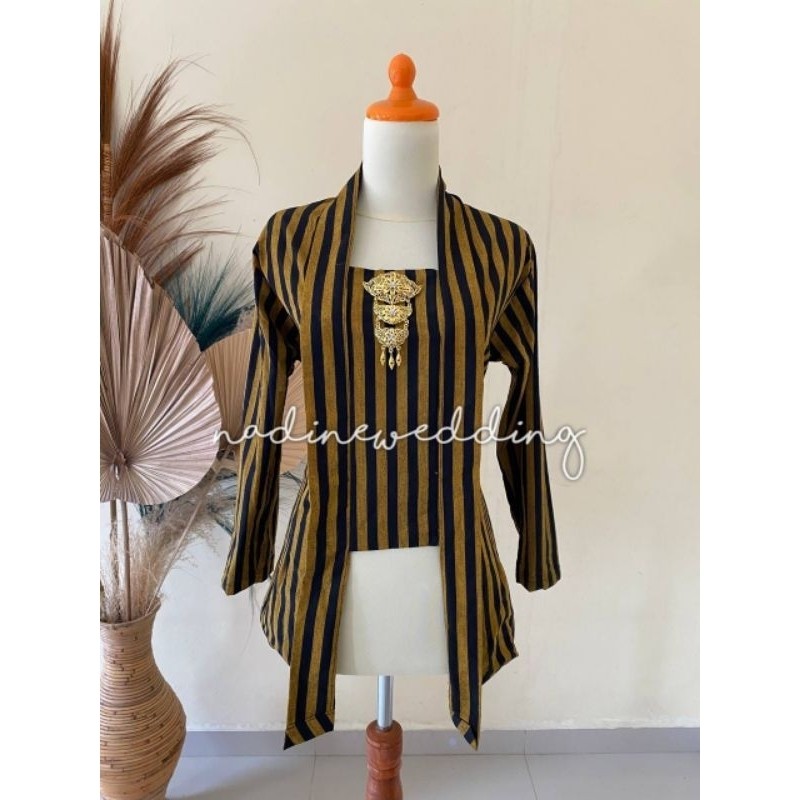 LURIK Kebaya Lurik, Kuning  - Alusan / Katun Prasojo