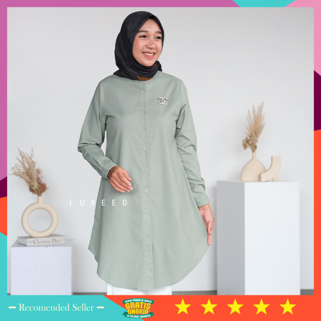 Baju lebaran murah tunik cantik kekinian / tunik wanita terbaru tunik polos linen tunik simple tunik