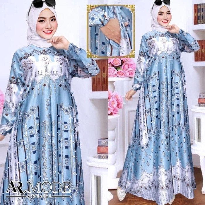 NEW -Gamis Maxmara Motif Terbaru // Gamis Busui - Lilac, M