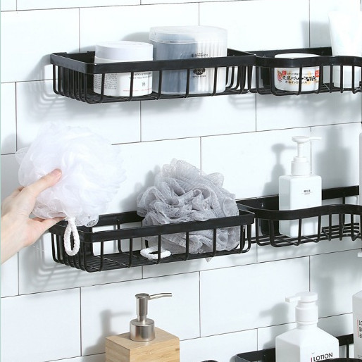 Rak Kamar Mandi Tempel Dinding Rak Sabun Kamar Mandi PVC Gantung Tanpa Bor