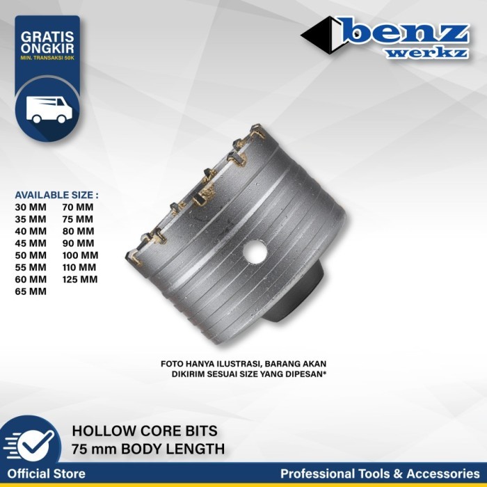 Hole Saw Beton 60mm / Hollow Core Drill Bit / Mata Bor Beton 60mm