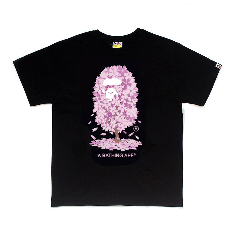 Kaos Street Wear Bape Japanese Style Loose Cherry Blossom Second Generation Limited Casual Thick Pou