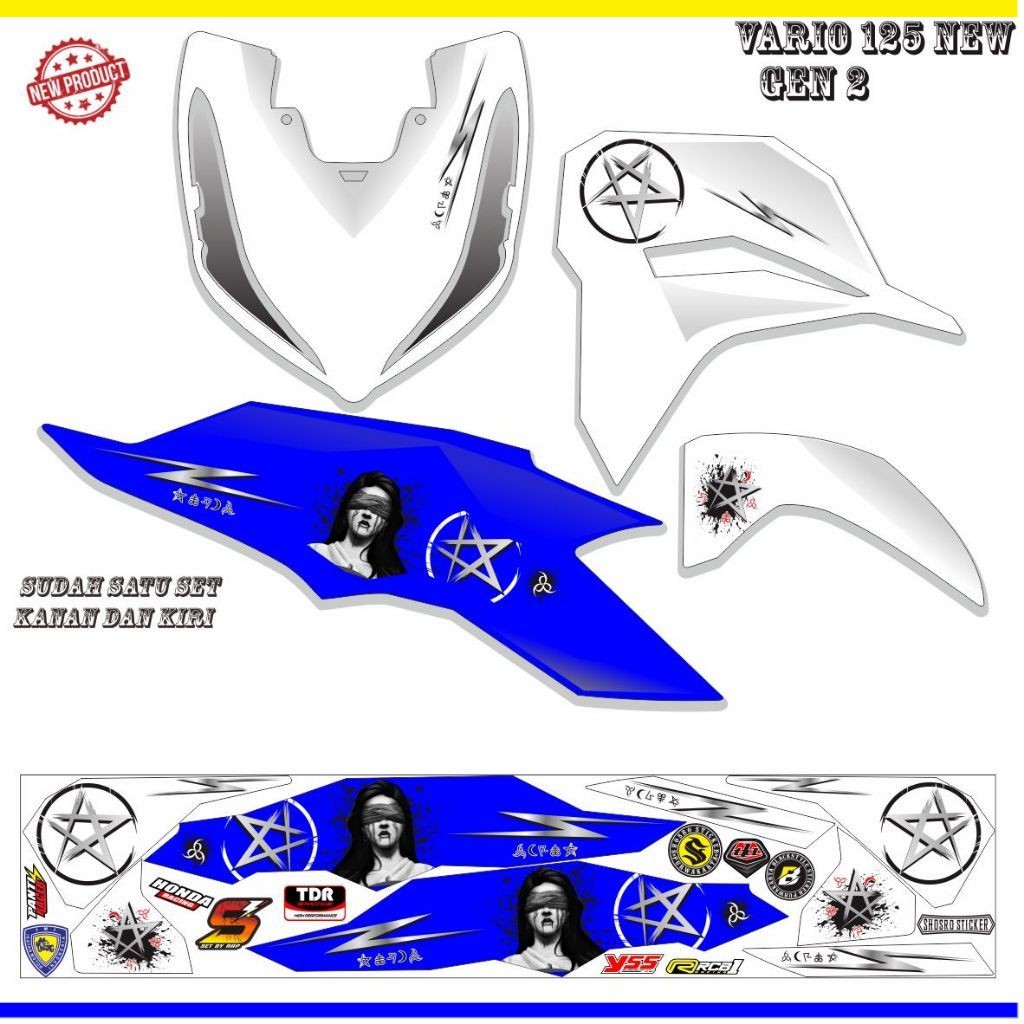 STIKER MOTOR / STIKER VARIASI MOTIF TERLARIS KEREN MOTOR VARIO NEW 125 GEN 2