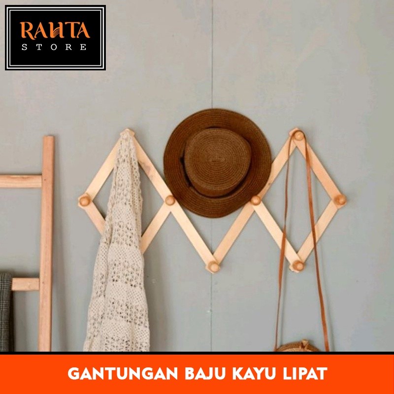 KT78- Kapstok Kayu Lipat/gantungan baju kayu lipat/gantungan lipat