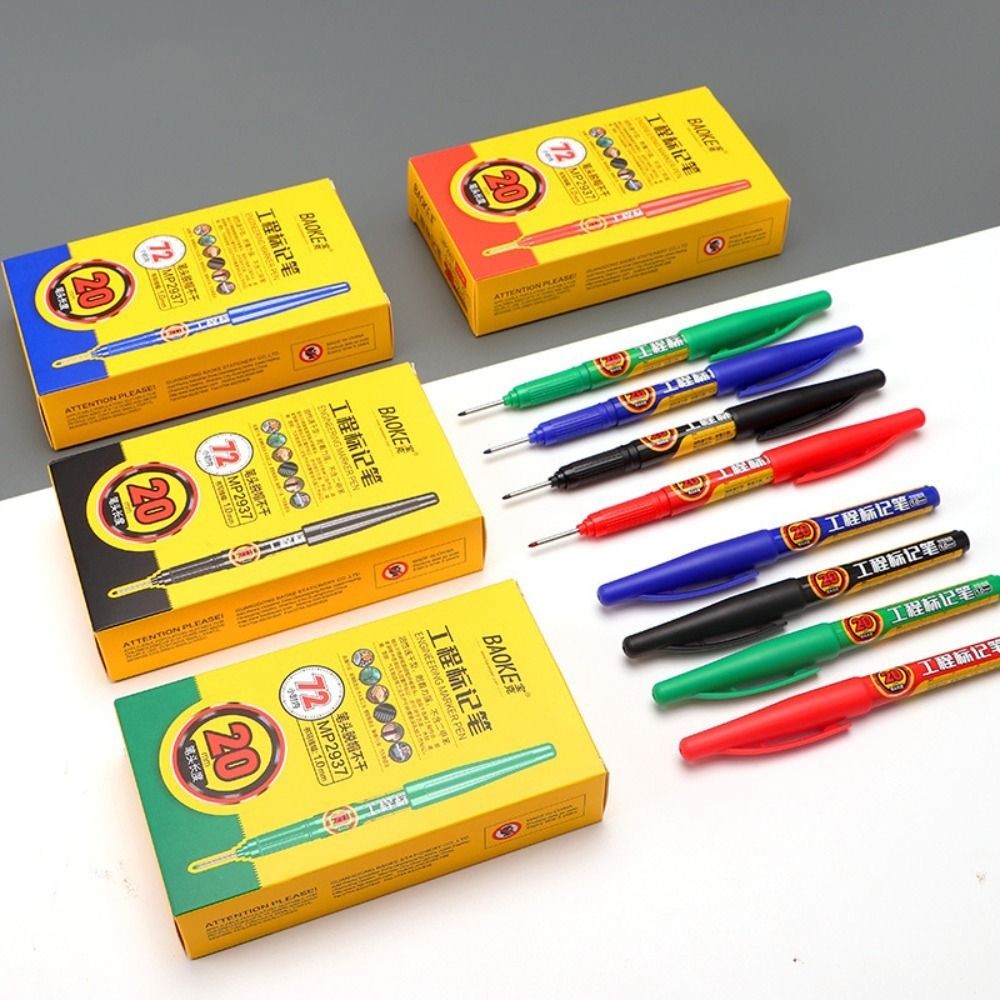 

5Pcs 20/30mm Long Head Markers Deep Hole Marker Pens Multi-purpose Carpenter Pen Writing Supplies