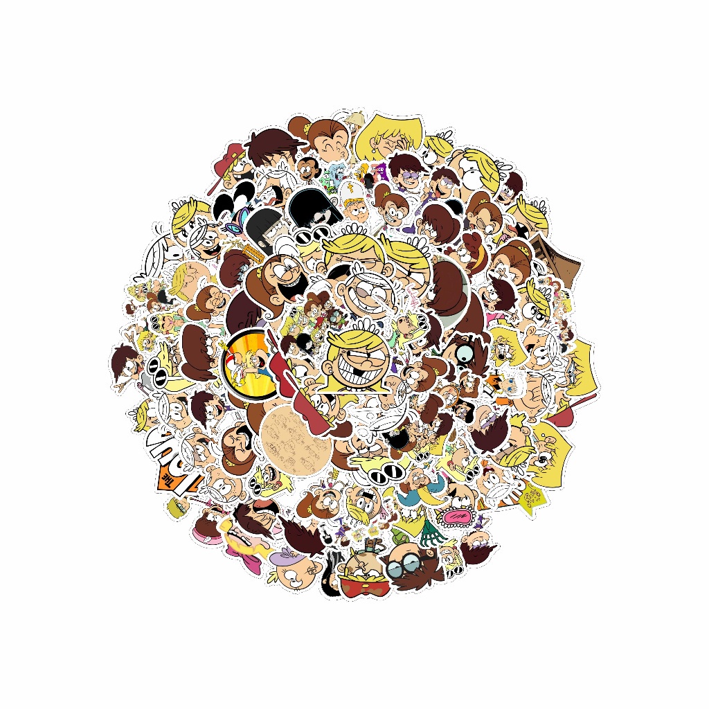 

COD✨ 50 Pcs Stiker Pack Motif Kartun The Loud House Lucu Aesthetic Vynil Waterproof untuk Freebies Sticker Buku Journal Casing HP Laptop