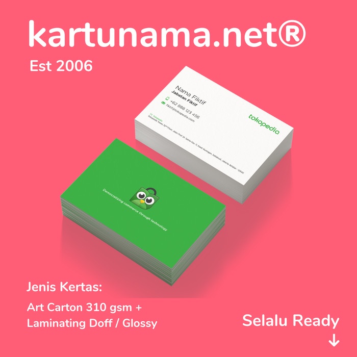 

Kartu Nama Laminasi / Laminating Lebih Tahan Air - Cetak 1 Sisi, Sudut Lancip