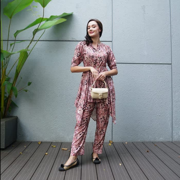 CO - ORD Set Cotton Rayon/Setelan india Motif Bunga