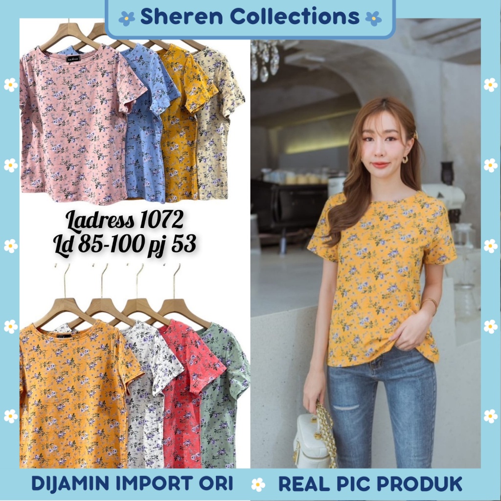 Atasan Wanita LA DRESS Katun Bangkok Import Motif Bunga