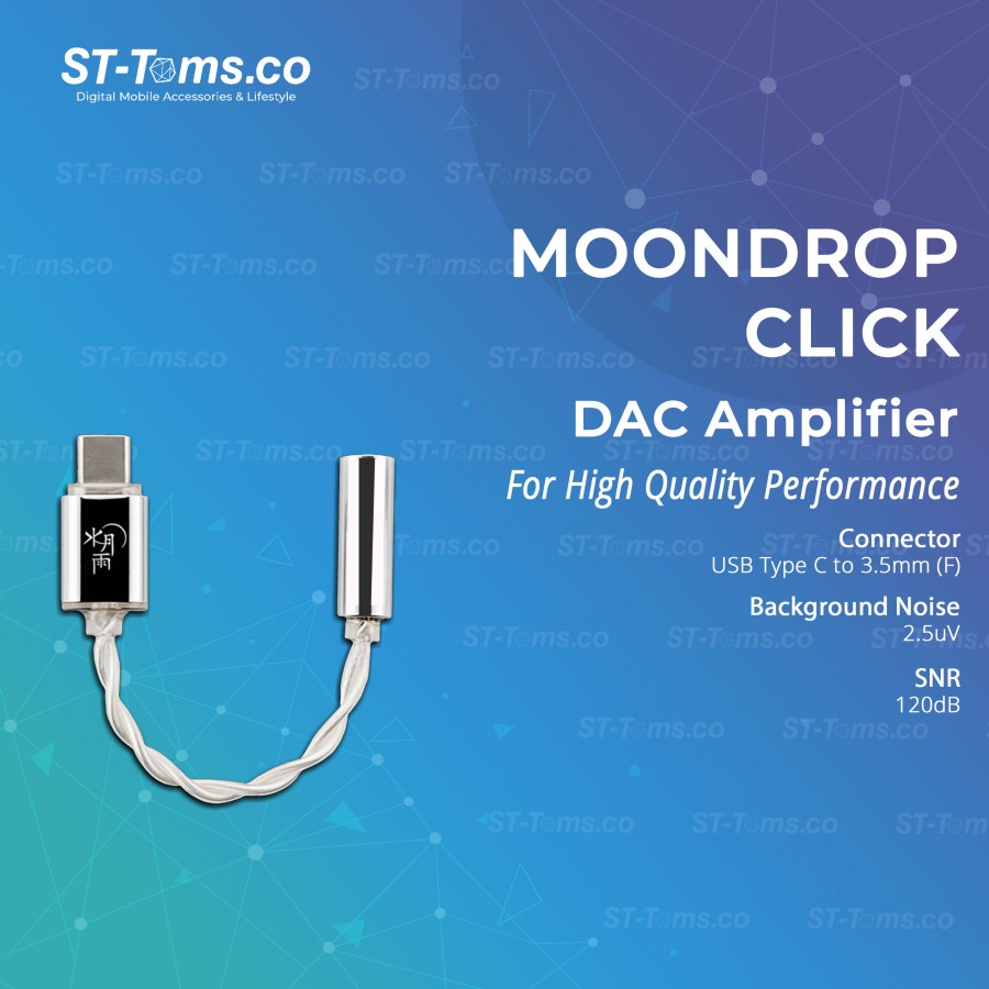 Moondrop Click Portable Hi-Fi DAC AMP with Litz OFC Cable 3.5mm (F)