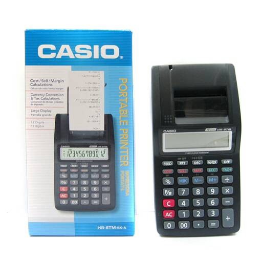 

Portable Cash Register Printing Casio HR 8TM Calculator + ABC Biru