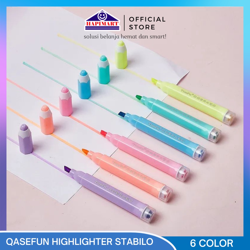 

Highlighter Pen Qesefun Stabilo Warna Stamp Shuttle Art Pastel