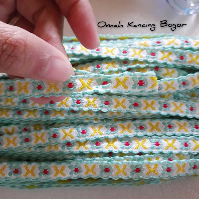 Toska | Renda Pita Motif Bunga X Lebar 1cm | Renda Kain