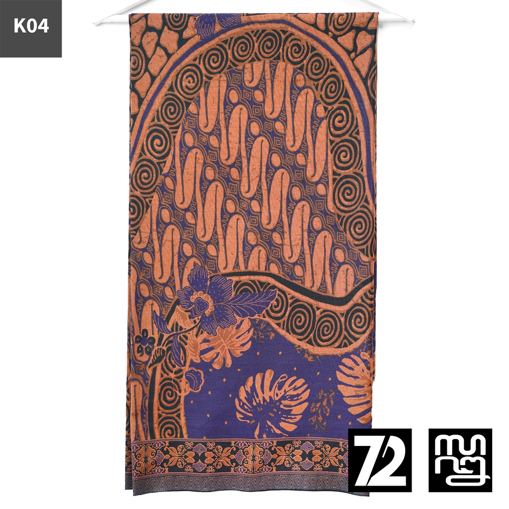 KAIN BATIK PREMIUM Bahan Katun Motif Parang Naru Warna Ungu Coklat 724176 Cap 72 Jarik Jarit Samping