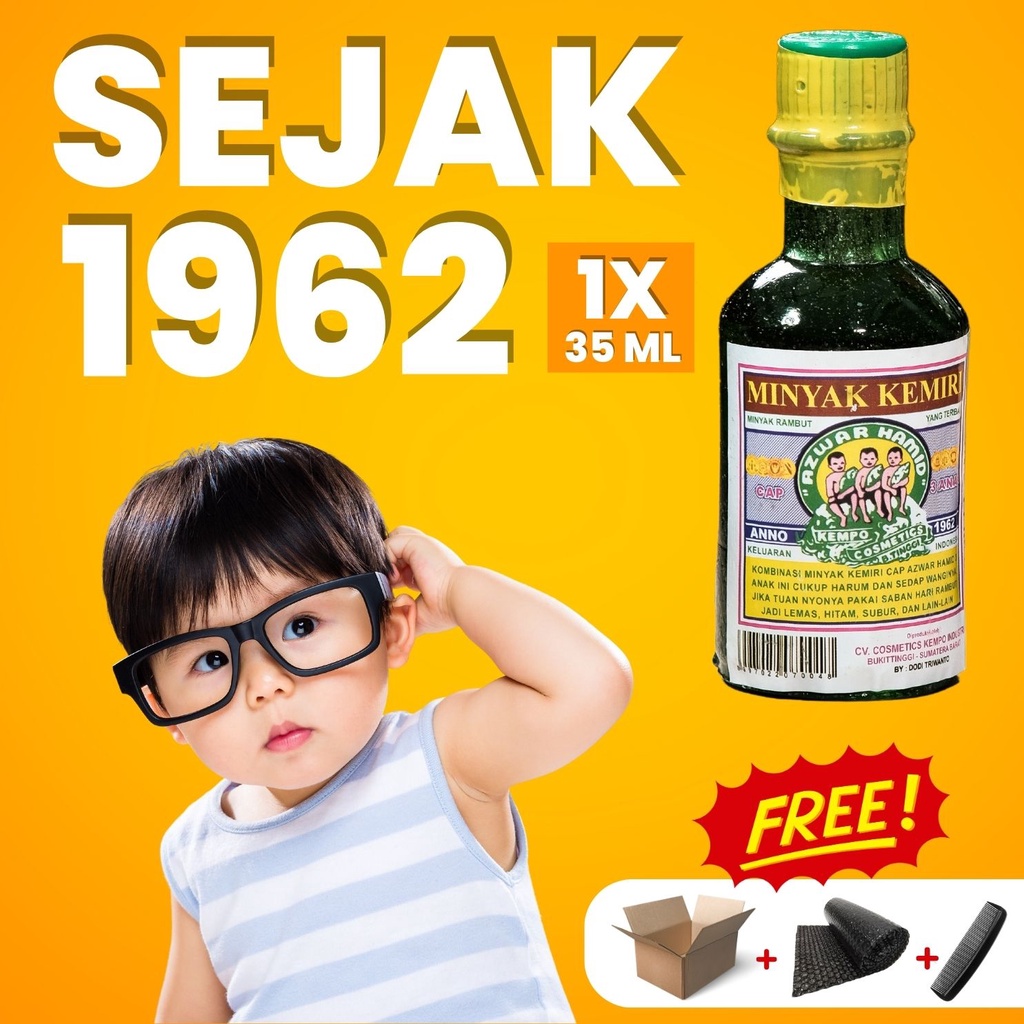 Minyak Kemiri Cap 3 Anak CKI Asli Minyak Kemiri Bayi Penumbuh Rambut Cap Tiga Anak Original 35 ml