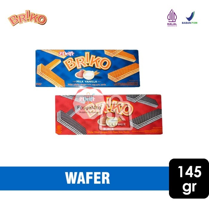 

Wafer Briko Delfi / Black / Milk Vanilla Snack (145 gr) - Black 145gr - FasyAnita Mart Denpasar