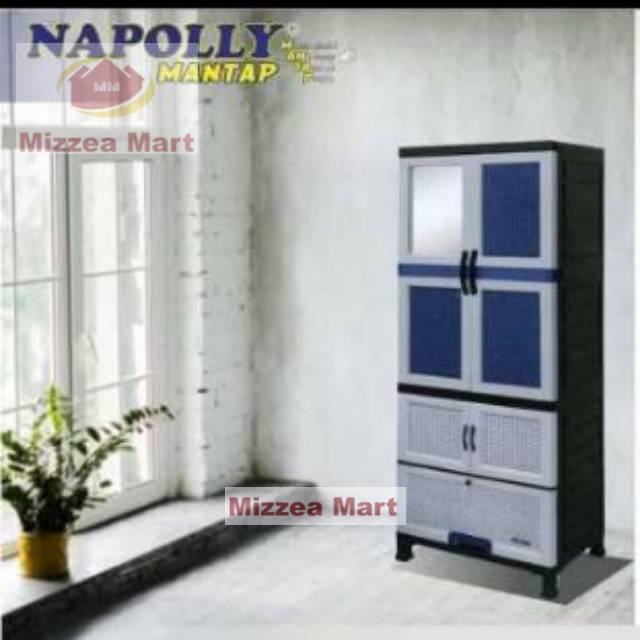 Mizzea Mart Lemari pakaian plastik baju napolly gantung anyaman rotan CRS-1G1 LU BDKC /ROTAN