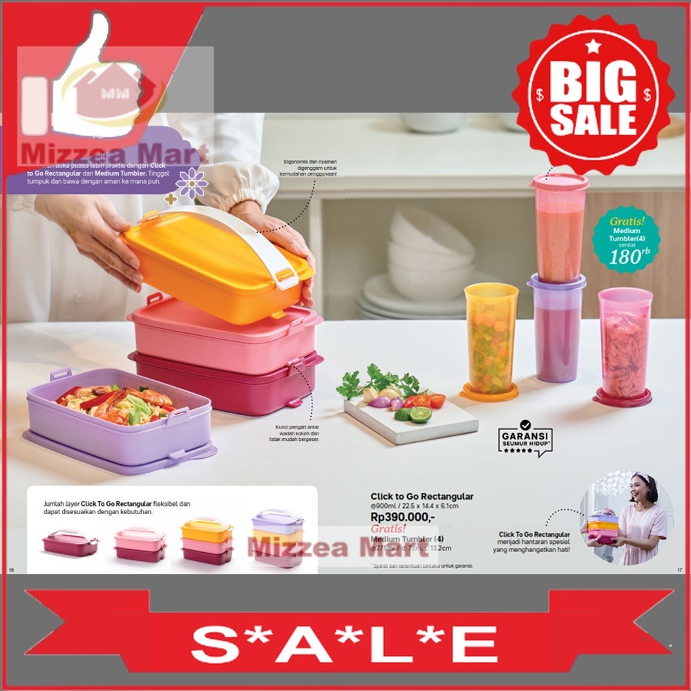 MizzeaMart Tupperware Click To Go Rectangular Free Medium Tumbler Promo April 2023