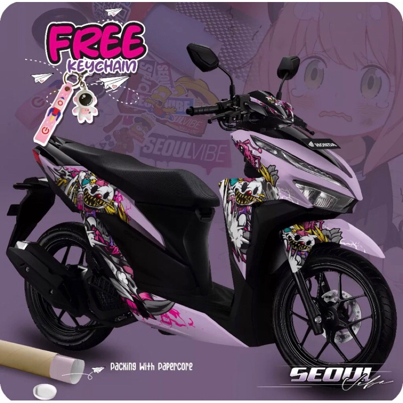 Decal Stiker NEW Vario 125 - 150 FULL BODY anime simple . sticker striping setriping logo emblem hon