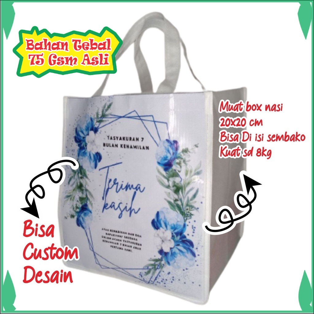 TAS SOUVENIR KEMATIAN SPUNBOND DUS 20x20 MASUK Free Desain Bisa Custom