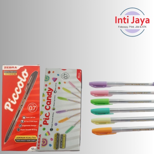 

Pulpen Zebra Picollo/Picollo Candy Hitam per Lusin