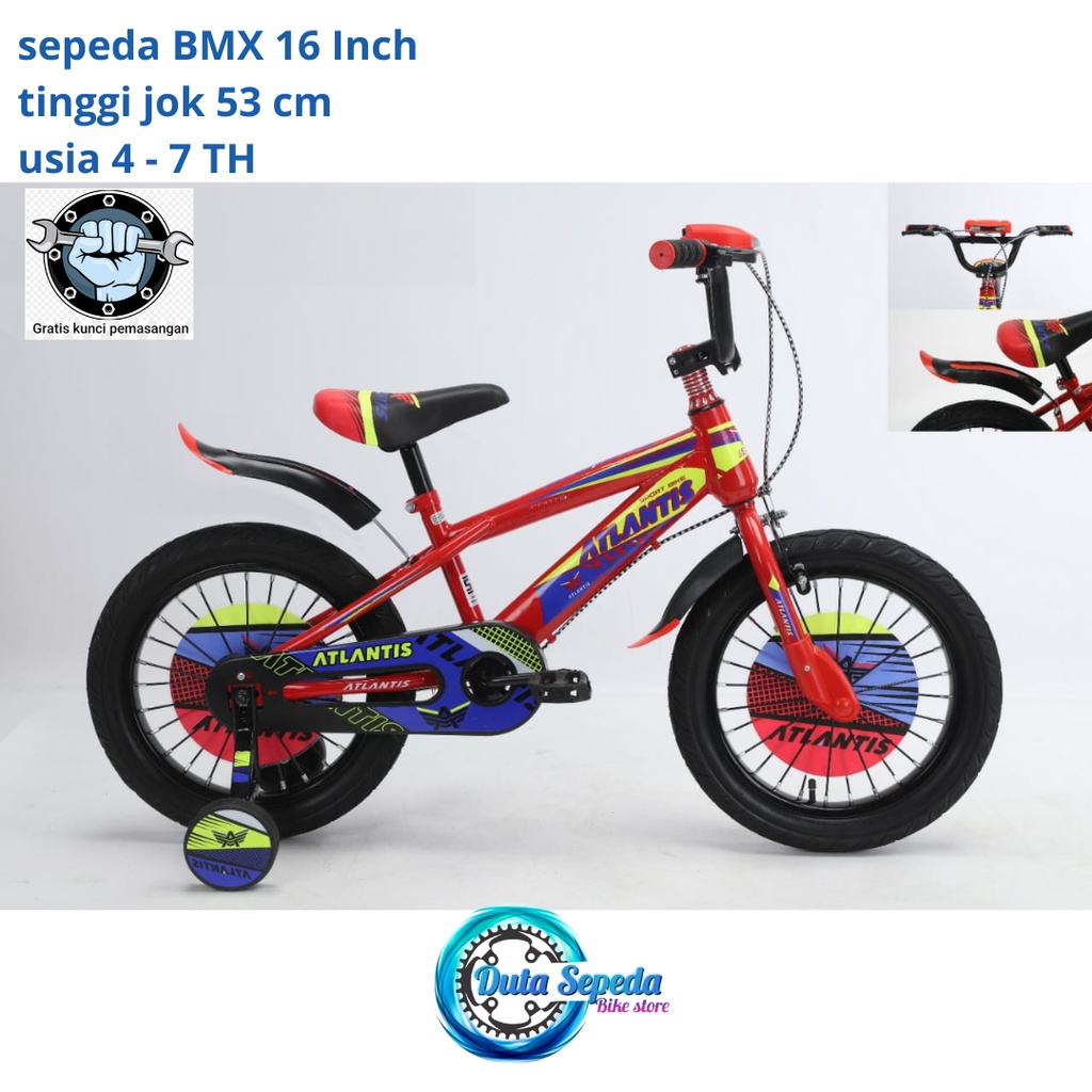 sepeda anak laki 16 inch BMX usia 4 - 6 Tahun