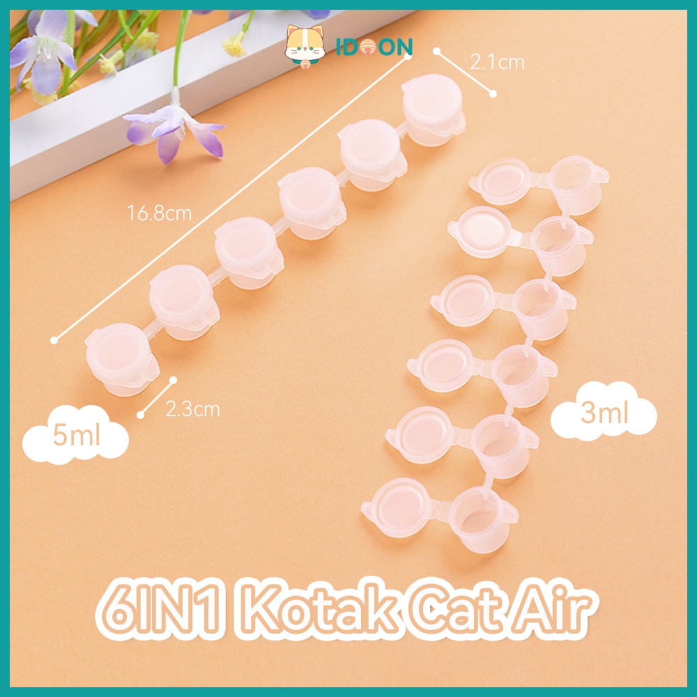 

IDOON Pot Cat Plastik Renteng/Tempat Cat Akrilik/Wadah Tinta 6x3ml＆5ml