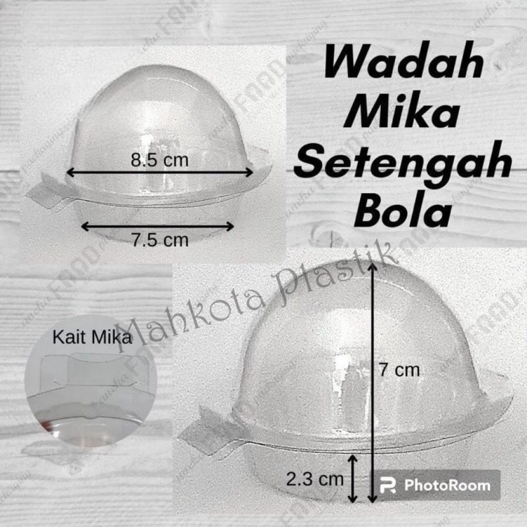 Mika Plastik Setengah Bulat isi 50pcs Mika Cupcake Mika Puding