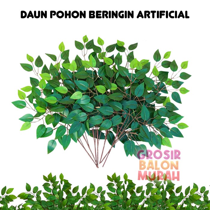 Daun Palsu Artificial / Daun beringin palsu hijau / Daun Plastik