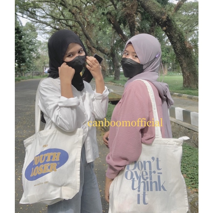 Totebag model landscape Kanvas Resleting esthetic Youth