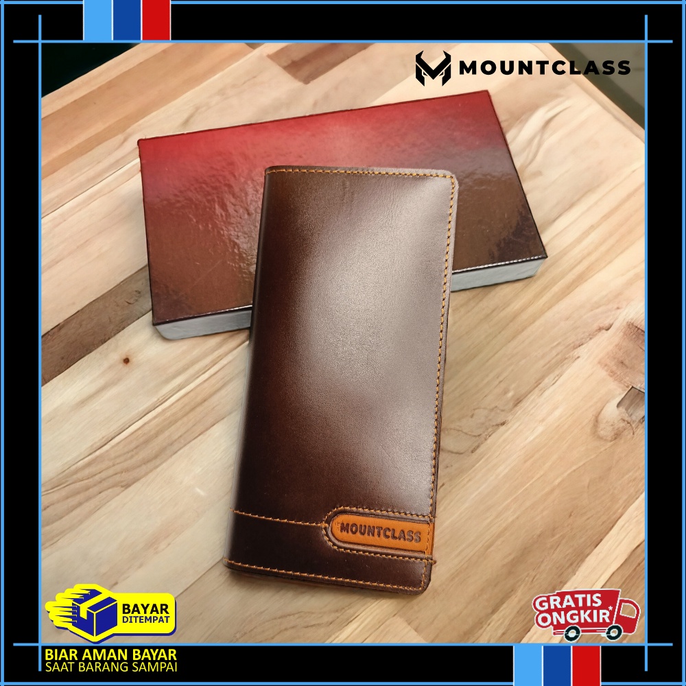 (Mountclass) Dompet Panjang Pria Wanita Full Kulit Asli Original Garut Branded 100% Terbaru