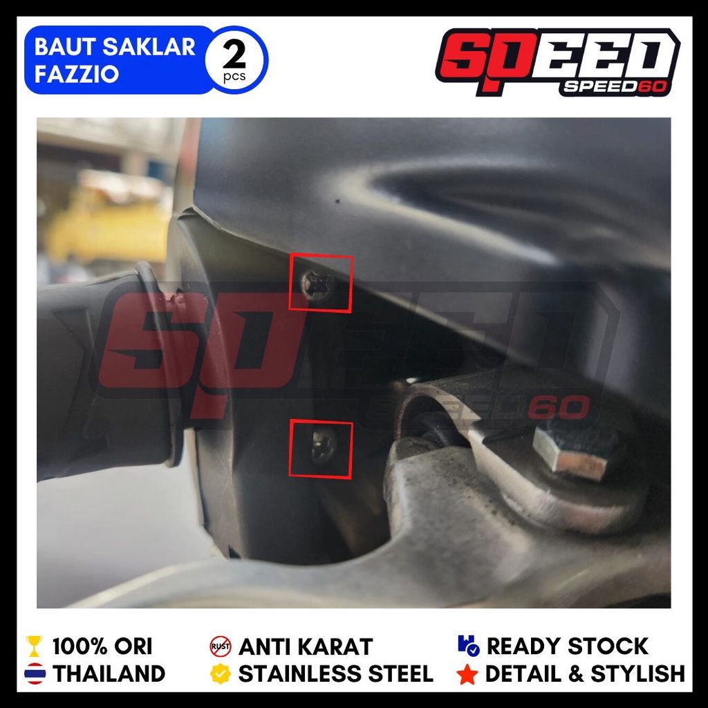 Baut Dudukan Saklar Yamaha Fazzio Freego  Baut Probolt Thailand Stainless King Nut