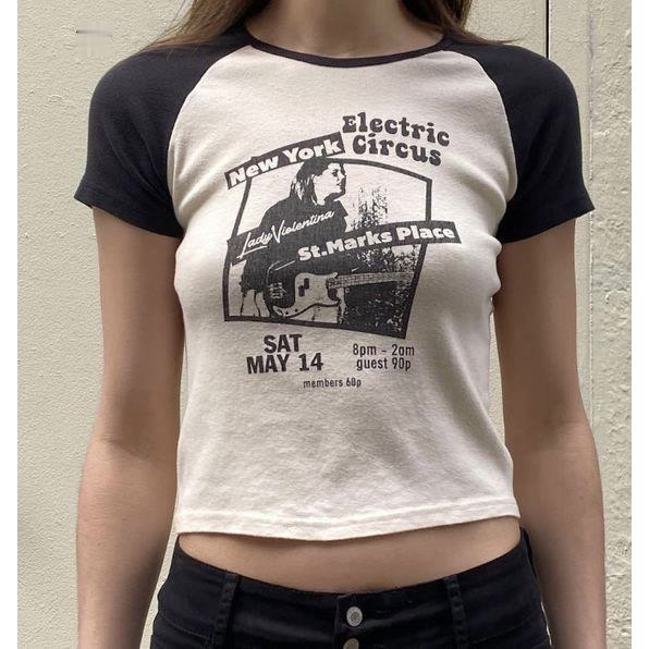 [PROMO] CROP TOP ST MARKS TWO TONE BABY TEE - BRANDY MELVILLE DUPE BABY TEE