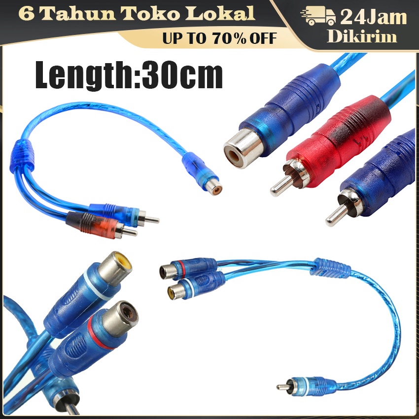 Kabel Rca Cabang Y 1 Rca Male To 2 Rca Female Jack Audio Jumper