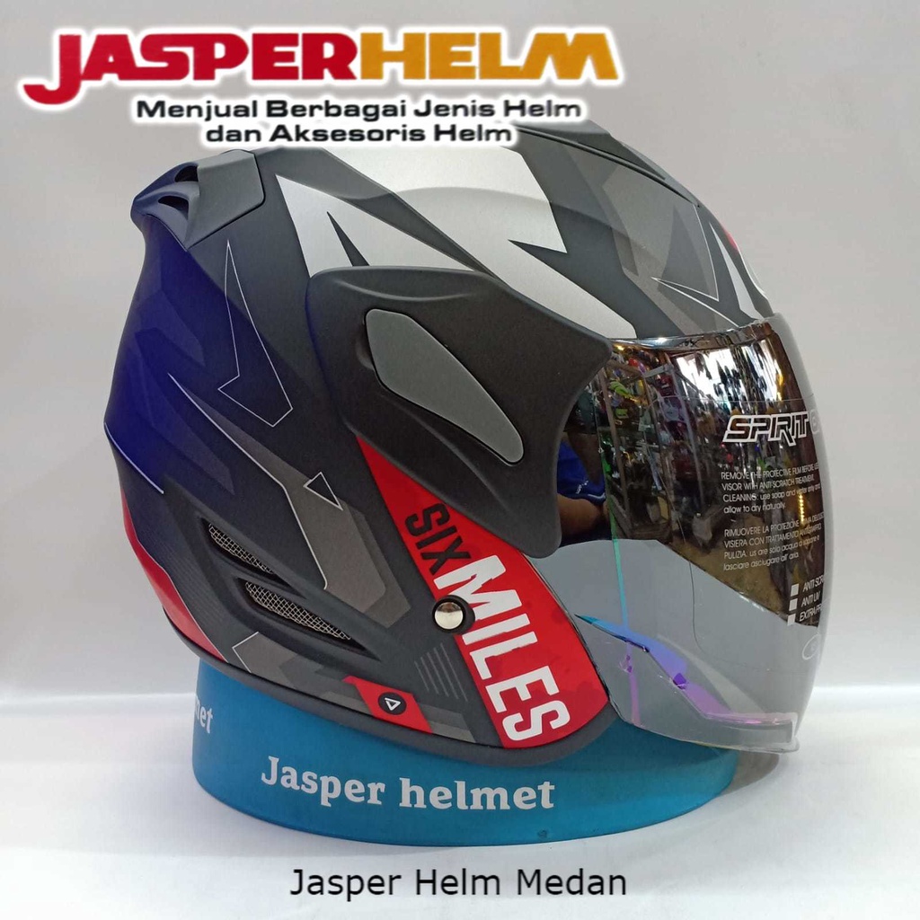 JASPER HELM MEDAN - GM FIGHTER SIX MILES BLACK RED DOF