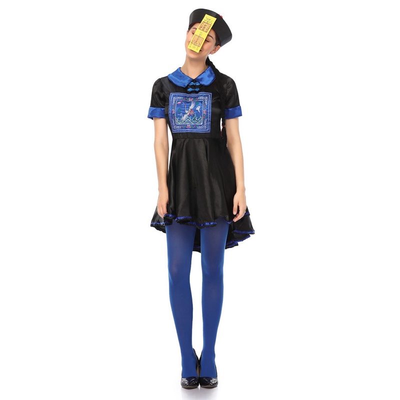 H105 - Jual Kostum Halloween dress VAMPIR CINA KUNO dengan jimat