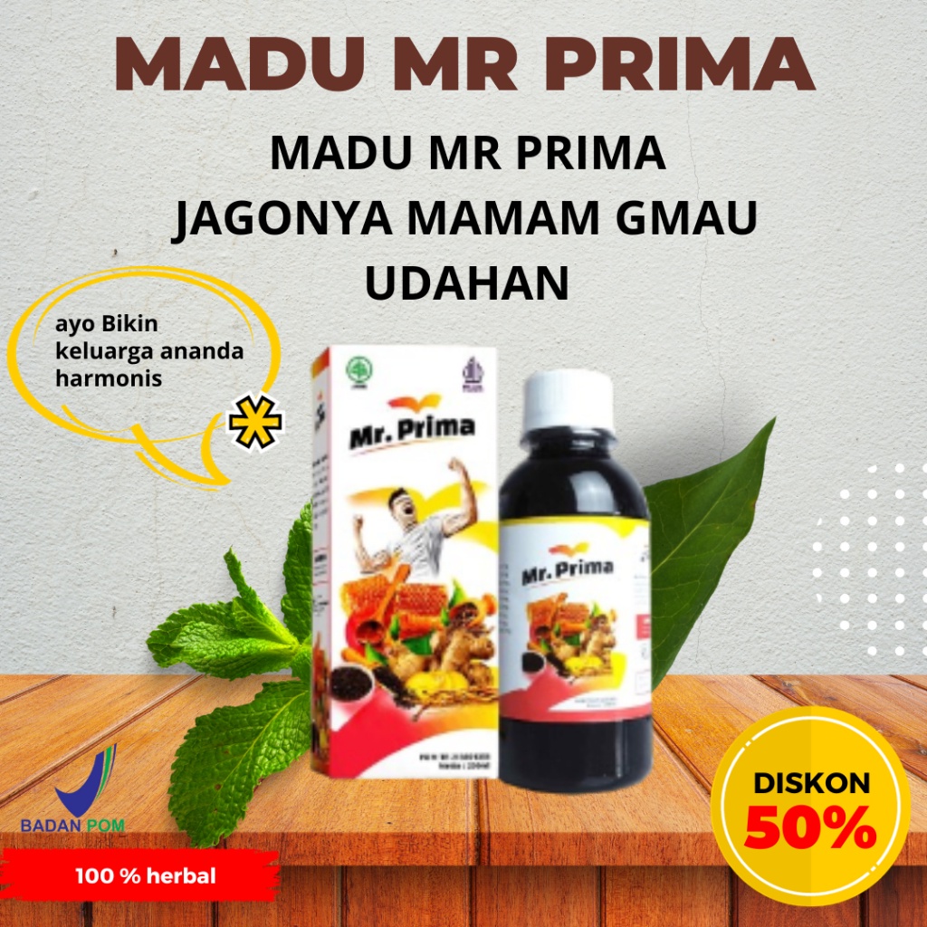 

PROMO PROMO Madu MR PRIMA Obat Herbal Kuat Untuk Jaga Kesehatan Stamina Pria Dewasa