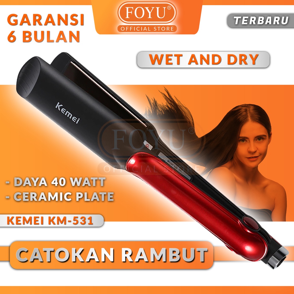 【COD】 Catokan Rambut Kemei 200C 4 Mode Panas Ionic Straigtener Hair