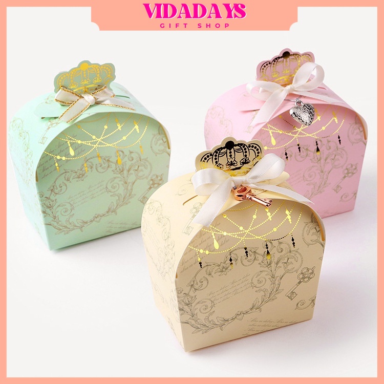 

VIDADAYS Kotak Hadiah Mahkota Bronzing Gaya Eropa, Tempat Kotak Warna Permen, Tempat Pernak-pernik Asli Korea Kotak Warna Kemasan Permen Gift Box Hampers