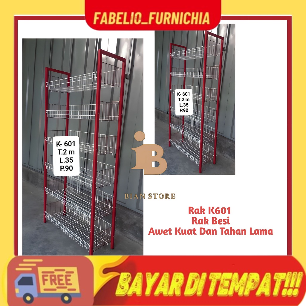 Rak Besi K601/Rak Besi Susun 6/Rak Indomaret/Rak Toko/Rak Gudang